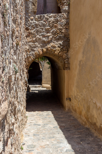 Fototapeta Naklejka Na Ścianę i Meble -  View of street fortified town Monemvasia (Laconia, Greece, Peloponnese)