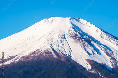 Mount Fuji, Fujiyama Top beautiful snow could for Japan beautiful landscape Highest point, view from Mount winter Fujisan for traver and landmark in tokyo in sunlight blue sky,closeup