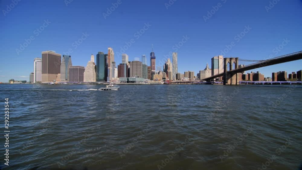 Wide Angle of The Manhattan Skyline From Brooklyn Heights Wide Angle of The Manhattan Skyline From Brooklyn Heights