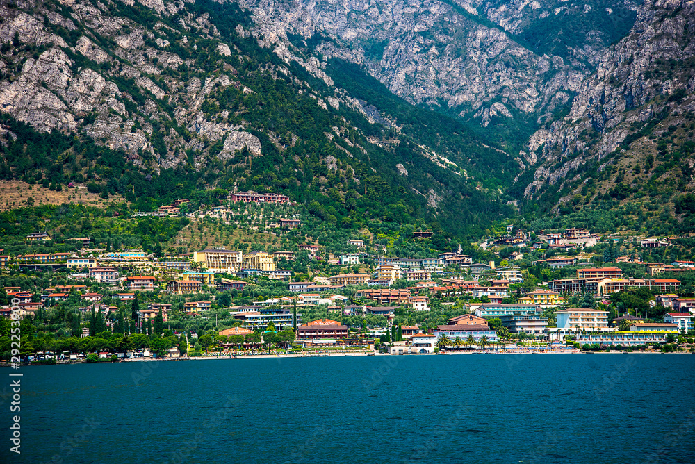 The Lovely Town of Limone on Lake Garda in Lombardy Italy