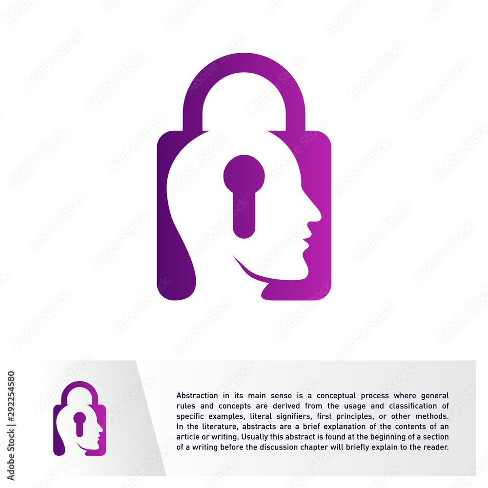 Head People with Key Logo Vector Template. Brain, Creative mind With Security, learning and design icons. Man head, people symbols. Colorful Icon Head People with Key Logo Vector Template. Brain, Creative mind With Security, learning and design icons. Man head, people symbols. Colorful Icon