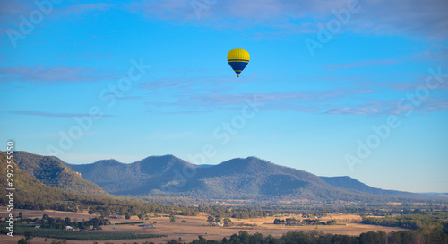 Morning hot air balloons over the hunter valley
