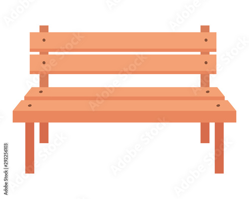 wooden park chair isolated icon