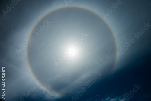 22 degree solar halo captured near Crater Lake National Park  Oregon  USA