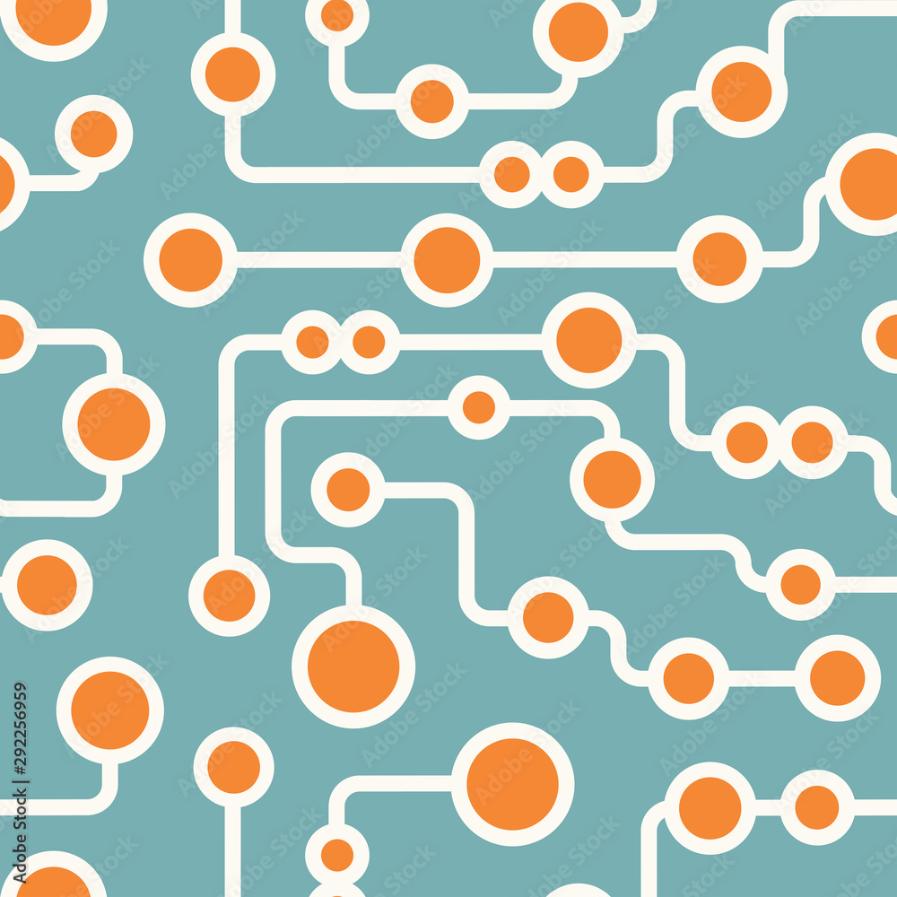 seamless retro circuit pattern. Technology style background for your design.