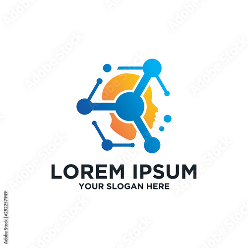 Brain Tech logo Template