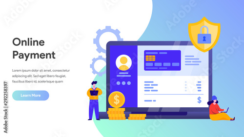 Mobile payment or money transfer with laptop concept. E-commerce market shopping online Isometric illustration. Template for web landing page, banner, presentation, social media, print media