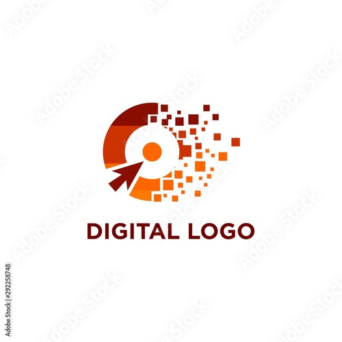 Digital Abstract Technology Logo Stock Vector 