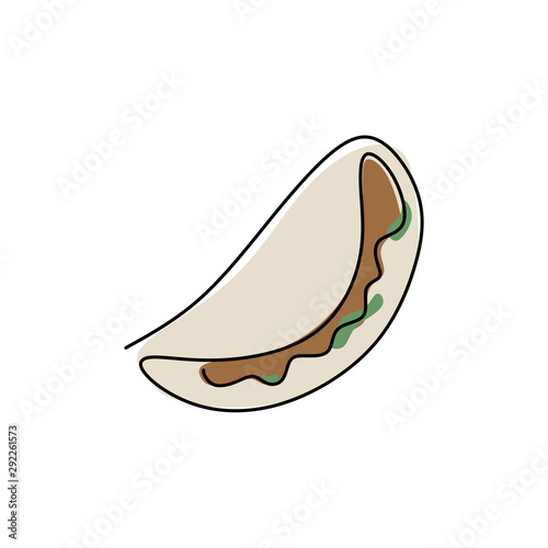 one line drawing of Taco ju...