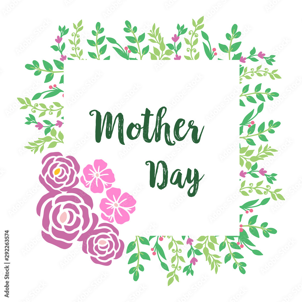 Beautiful greeting card of mother day, with bright purple floral frame. Vector Beautiful greeting card of mother day, with bright purple floral frame. Vector