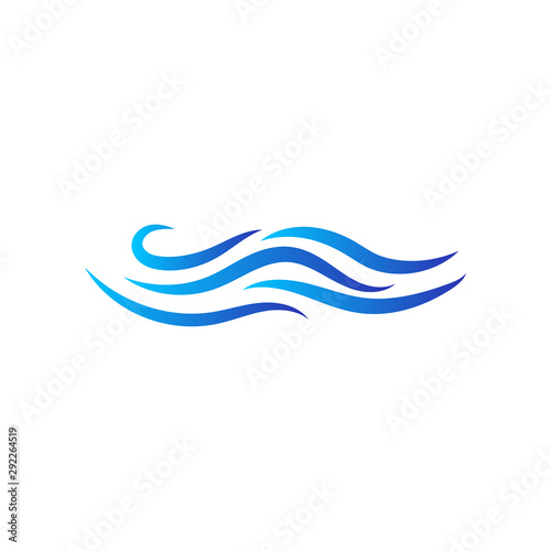 Blue ocean waves icon object isolated vector background