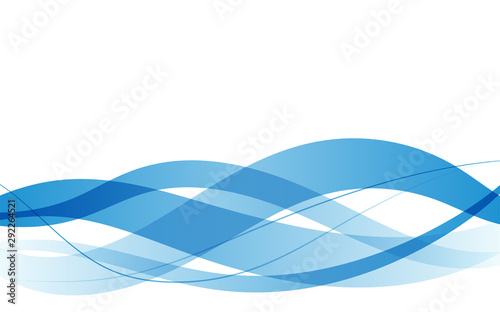 Abstract blue wave lines with smooth background