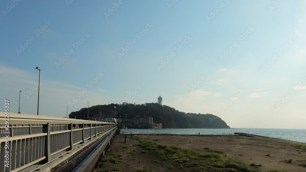 Japanese tourist destination. The road to Enoshima Japanese tourist destination. The road to Enoshima
