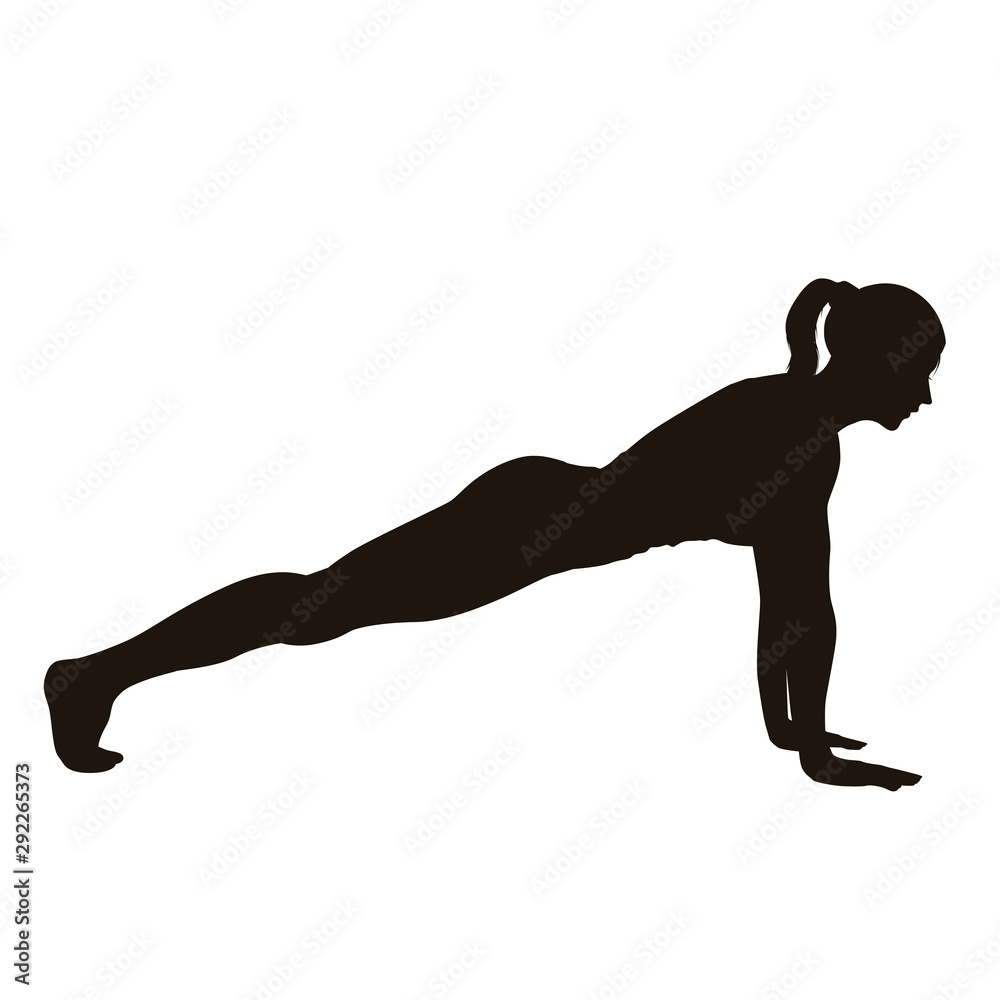 Women Are Doing Fitness Training Silhouette Women Are Doing Fitness Training Silhouette