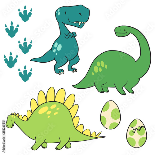 Cartoon Dinosaur Elements Illustration Vector photo