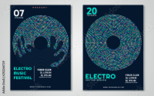 Electronic music festival minimal poster design. Vector illustration