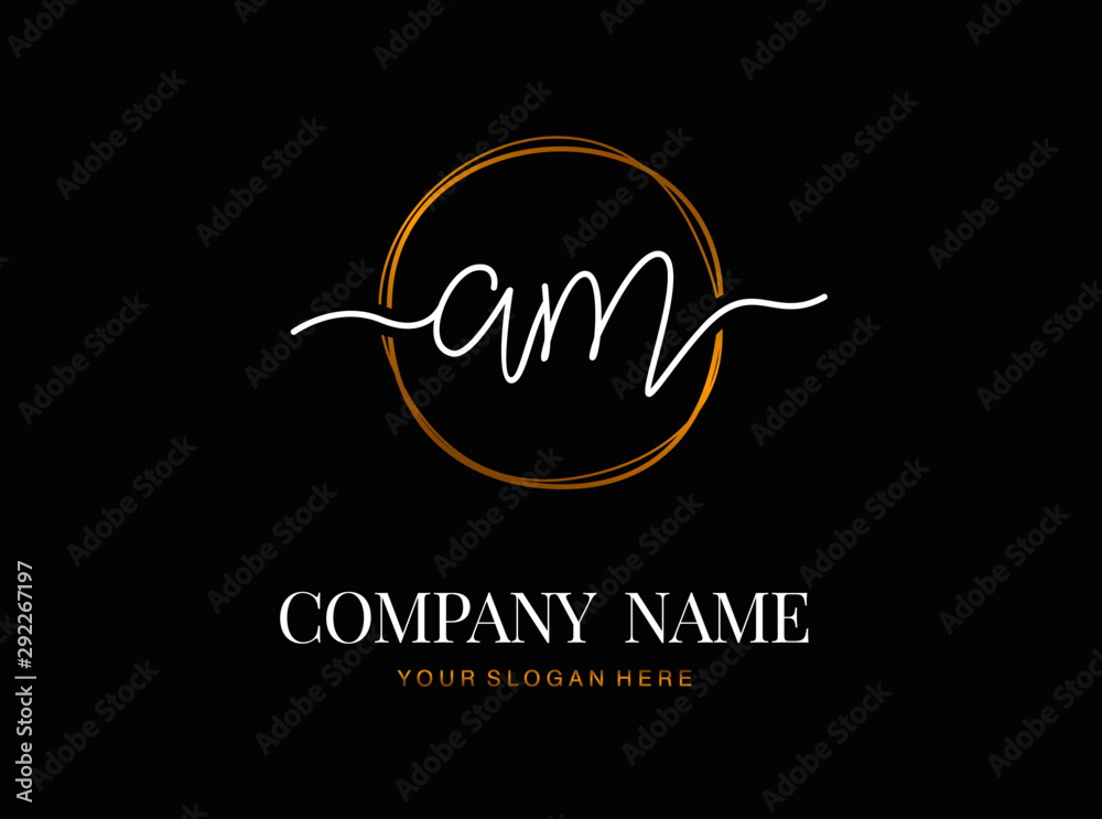 A M AM Initial handwriting logo design with circle. Beautyful design handwritten logo for fashion, team, wedding, luxury logo. A M AM Initial handwriting logo design with circle. Beautyful design handwritten logo for fashion, team, wedding, luxury logo.