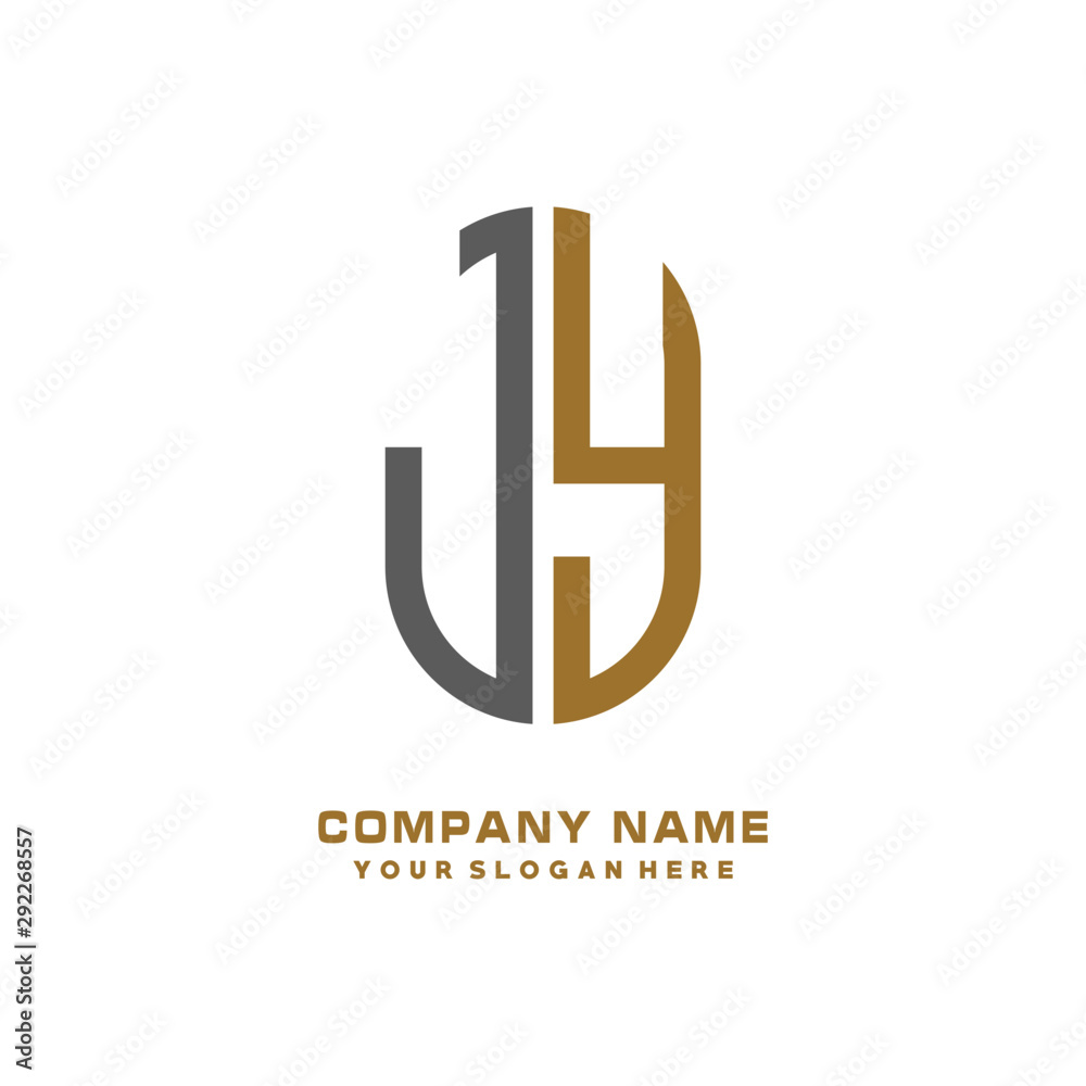 JY minimalist letters, with black and gold, white, black background logos JY minimalist letters, with black and gold, white, black background logos