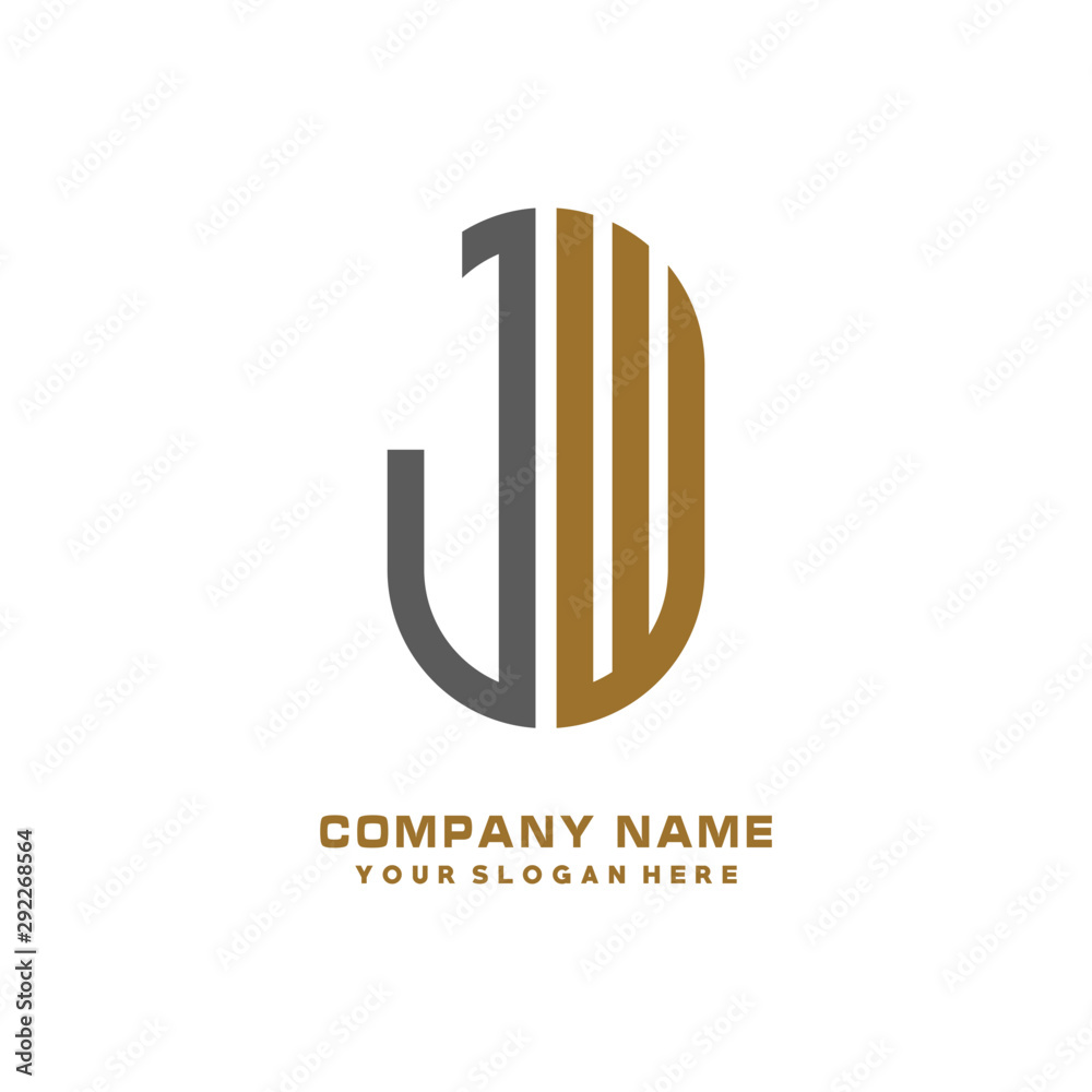 JW minimalist letters, with black and gold, white, black background logos JW minimalist letters, with black and gold, white, black background logos