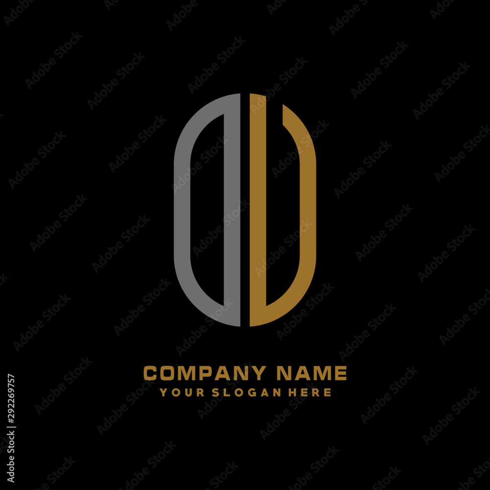 OV minimalist letters, with gray and gold, white, black background logos OV minimalist letters, with gray and gold, white, black background logos