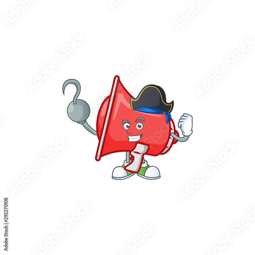 Pirate red loudspeaker cartoon character with mascot