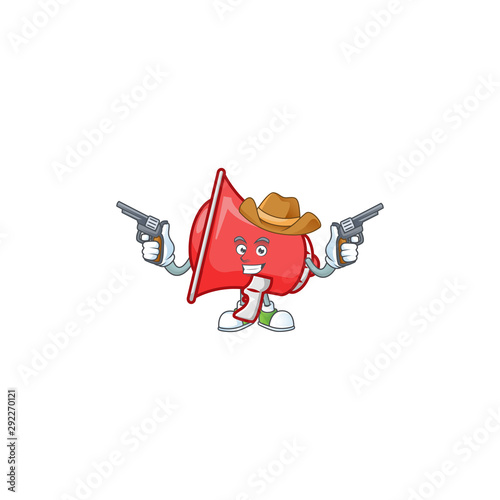 Cowboy red loudspeaker cartoon character with mascot