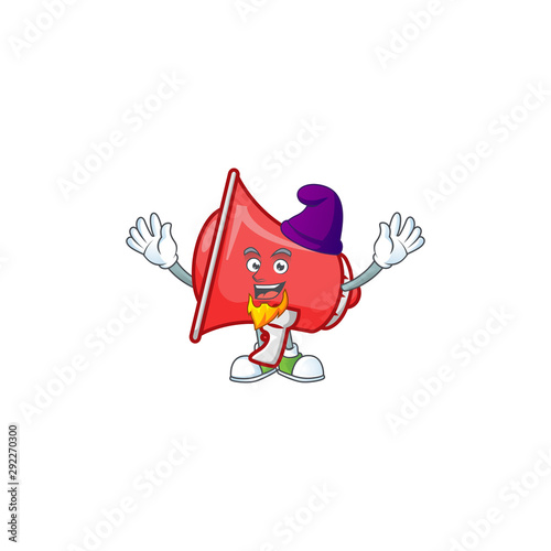 Elf red loudspeaker cartoon character with mascot