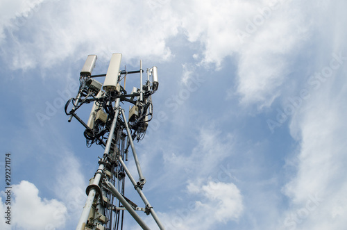 Fotografie telecommunication tower for 5G network,smart city equipment