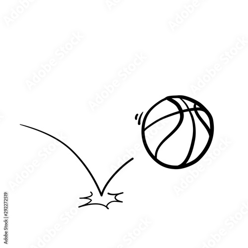doodle basketball handdrawn illustration cartoon style vector