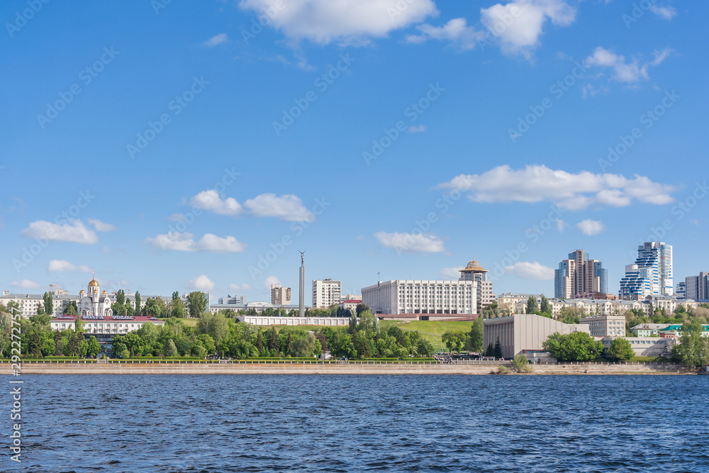 Glory Square and its surroundings in Samara with a river, Russia