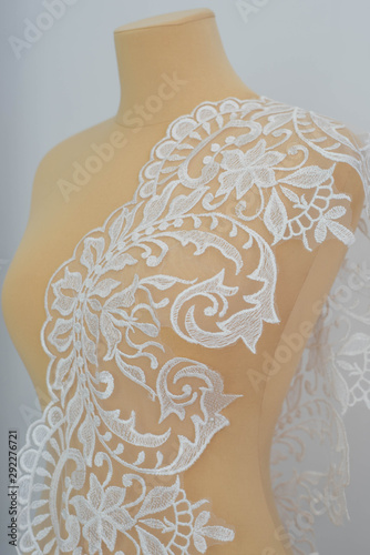 White lace stock photo on dummy, mannequin