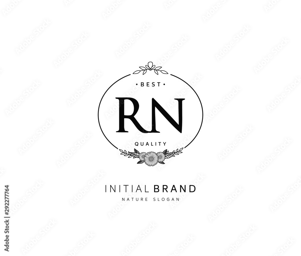 R N RN Beauty vector initial logo, handwriting logo of initial signature, wedding, fashion, jewerly, boutique, floral and botanical with creative template for any company or business. R N RN Beauty vector initial logo, handwriting logo of initial signature, wedding, fashion, jewerly, boutique, floral and botanical with creative template for any company or business.