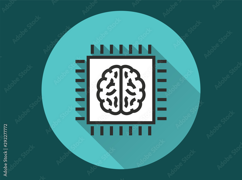 Artificial intelligence - vector icon for graphic and web design. - obrazy, fototapety, plakaty 