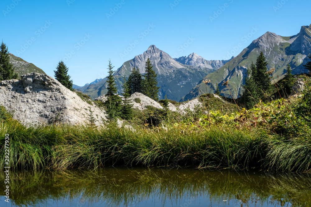 Nature and hiking around the famous village of Lech am Arlberg, Vorarlberg, Austria, Europe