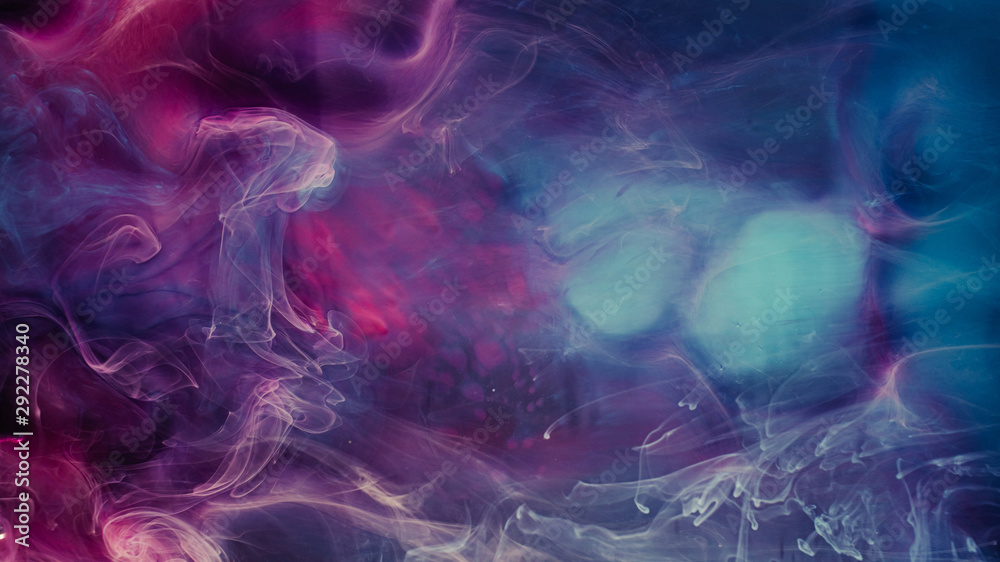 Fog flow. Fantasy cloud. Blue magenta gas blend. Creative abstract background.