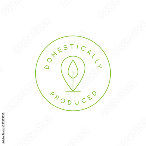 Vector logo design template and emblem in simple line style - domestically produced