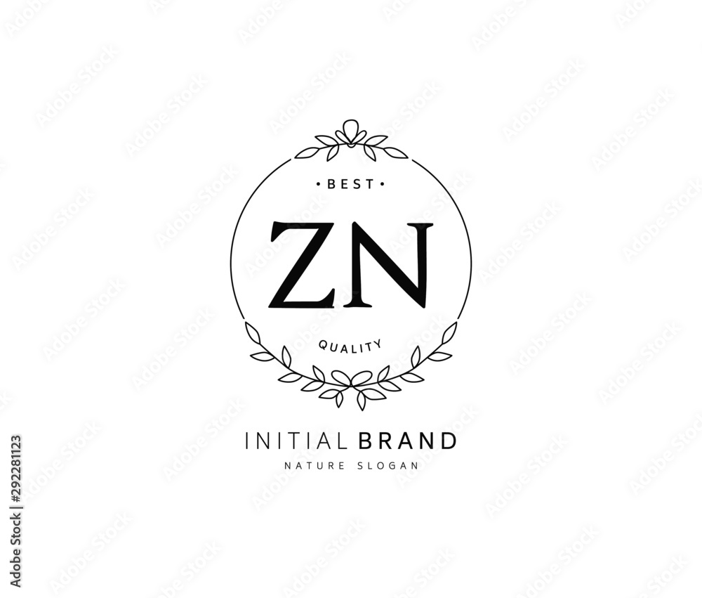 Z N ZN Beauty vector initial logo, handwriting logo of initial signature, wedding, fashion, jewerly, boutique, floral and botanical with creative template for any company or business. Z N ZN Beauty vector initial logo, handwriting logo of initial signature, wedding, fashion, jewerly, boutique, floral and botanical with creative template for any company or business.