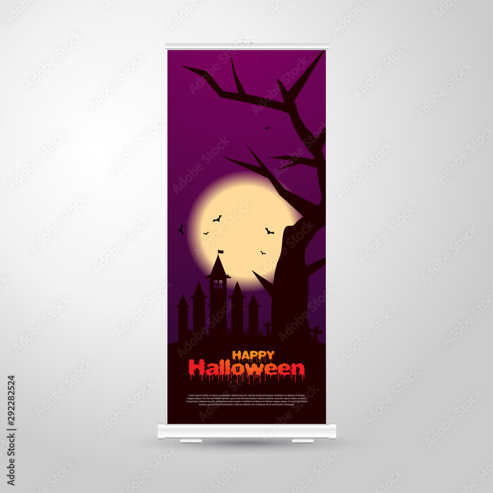 Happy Halloween Party. With pumpkins and place for text. Template design vector for invitations, greeting cards and backgrounds.