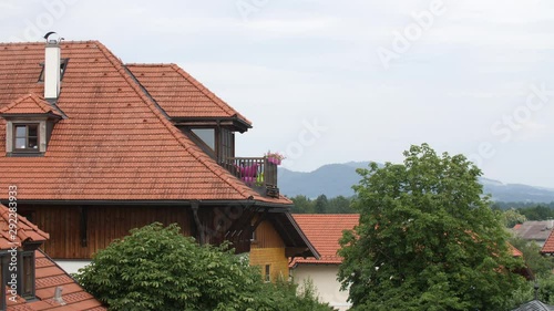 Wallpaper Mural Still shot above some houses in Autriche, Germany Torontodigital.ca