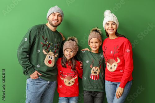 Happy family in Christmas s...