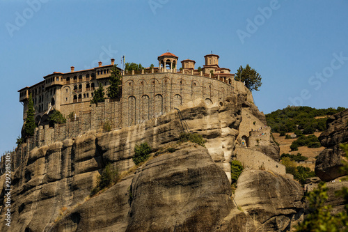 Monastery Meteora Greece. Landscape with monasteries and rock formations in Meteora, Greece.