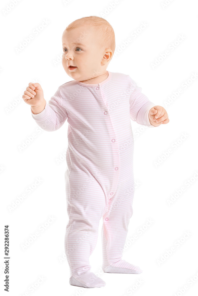 Cute little baby on white background Cute little baby on white background
