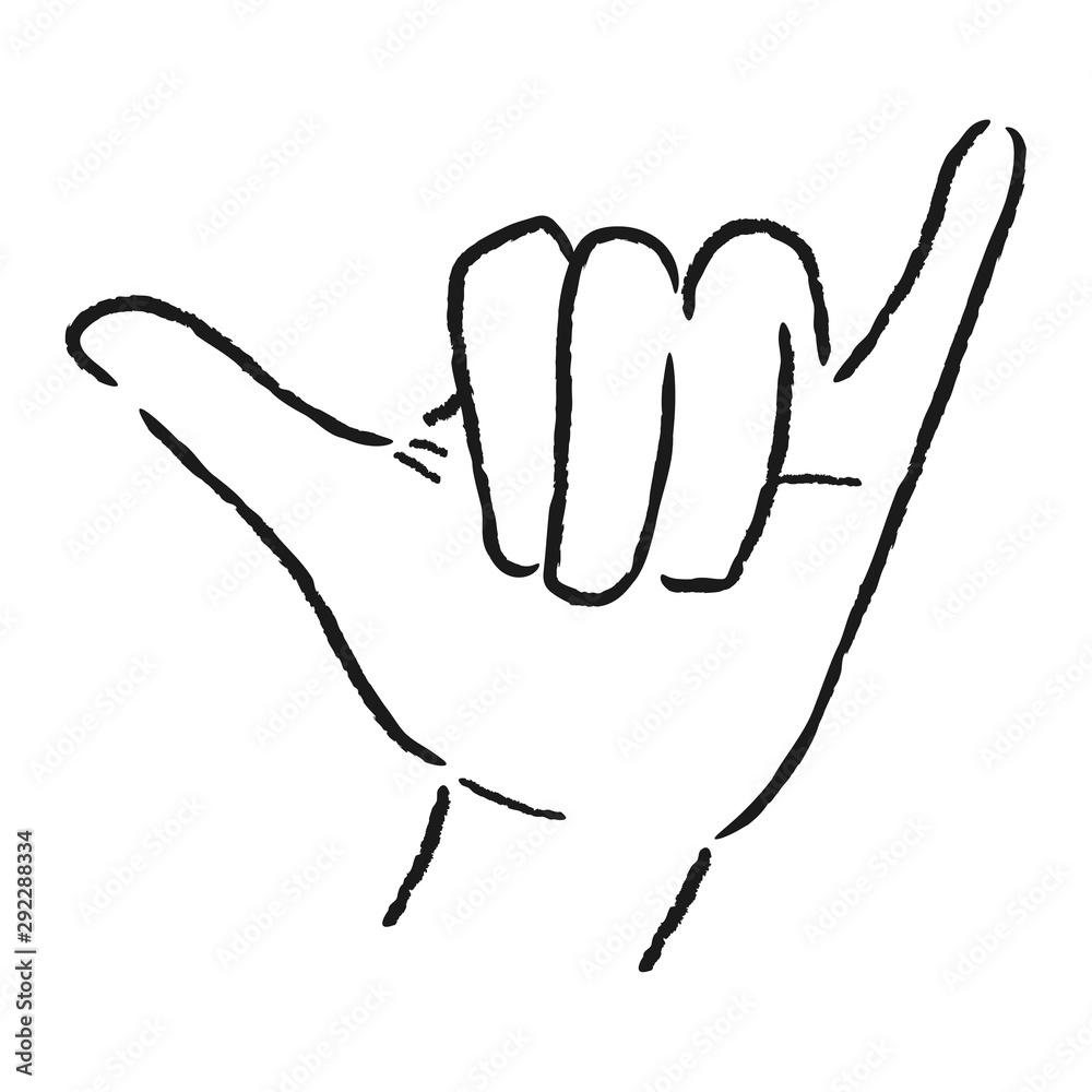 ハワイのハングルースのポーズ 線画のみのイラスト Stock Vector Adobe Stock