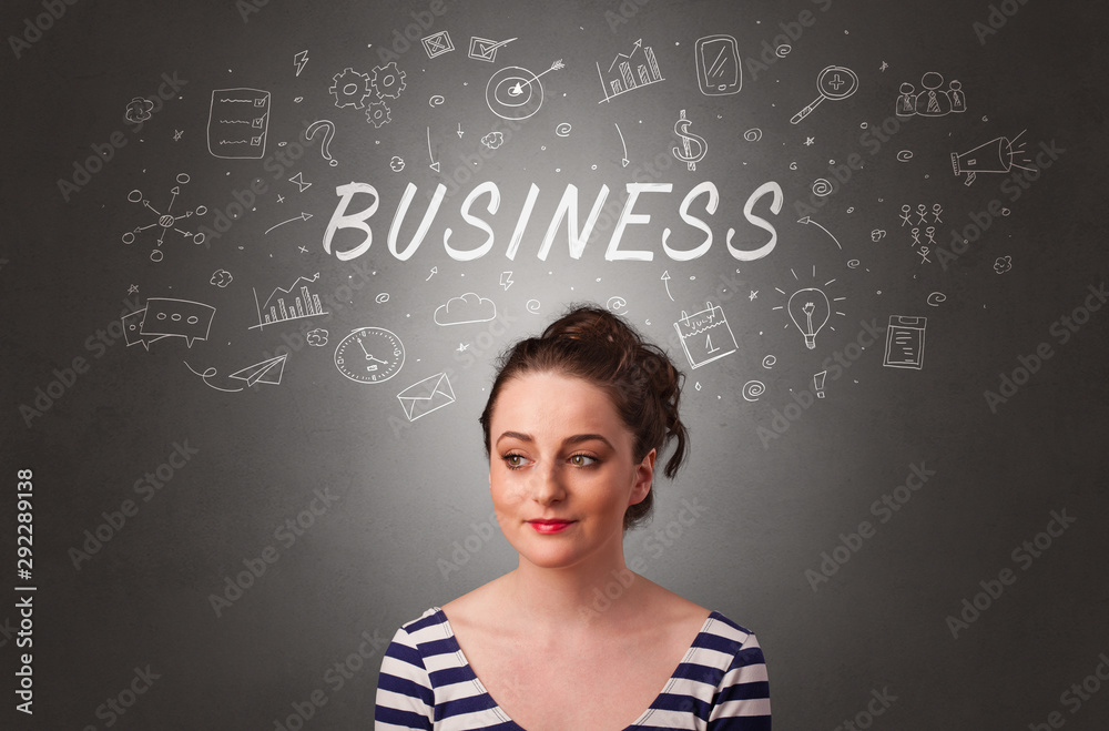 Pretty girl with business task schedule concept Pretty girl with business task schedule concept