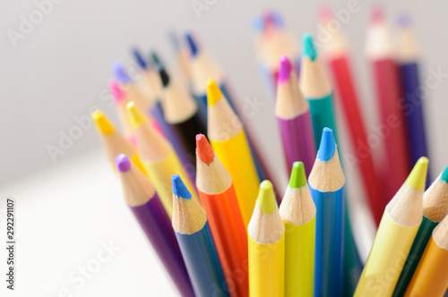 group of bright color pencils for drawing