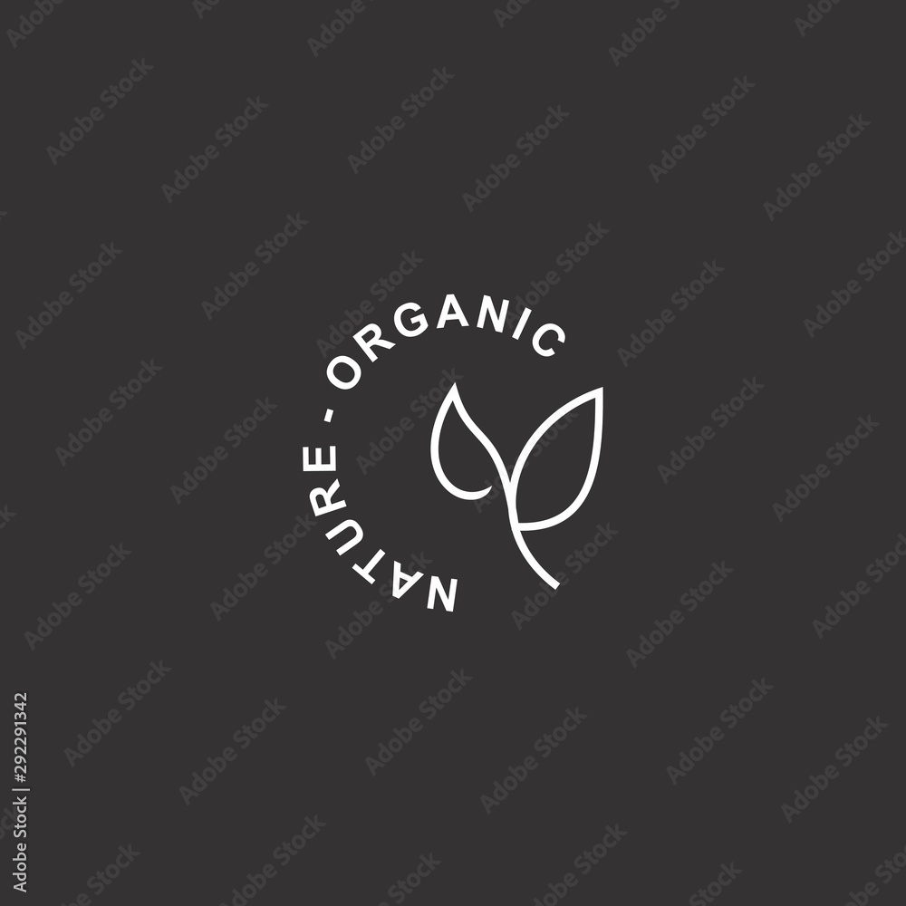 Fototapeta premium organic logo template,nature design concept, tree leaf
