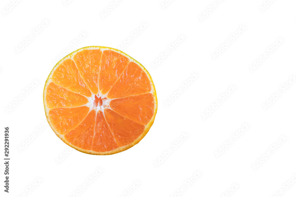 slice of orange isolated on white slice of orange isolated on white