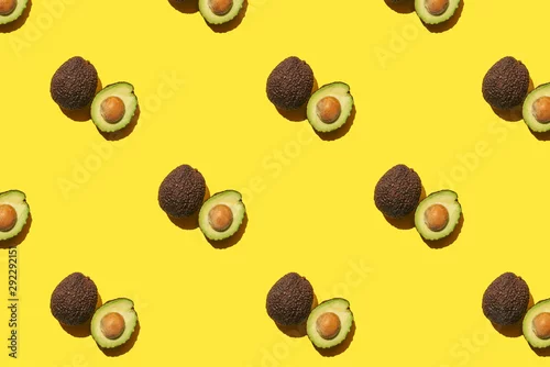 Obraz Wzór z awokado na żółtym tle