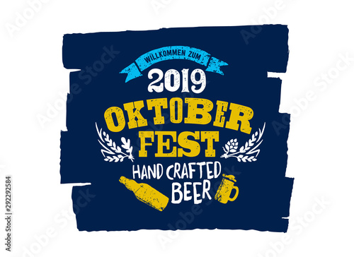 Munich Beer Festival Oktoberfest handwritten emblem and logotype