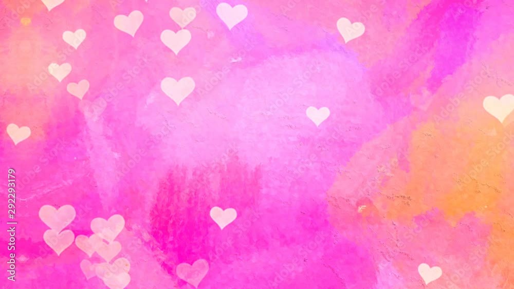 Pink looped abstract background with hearts Pink looped abstract background with hearts
